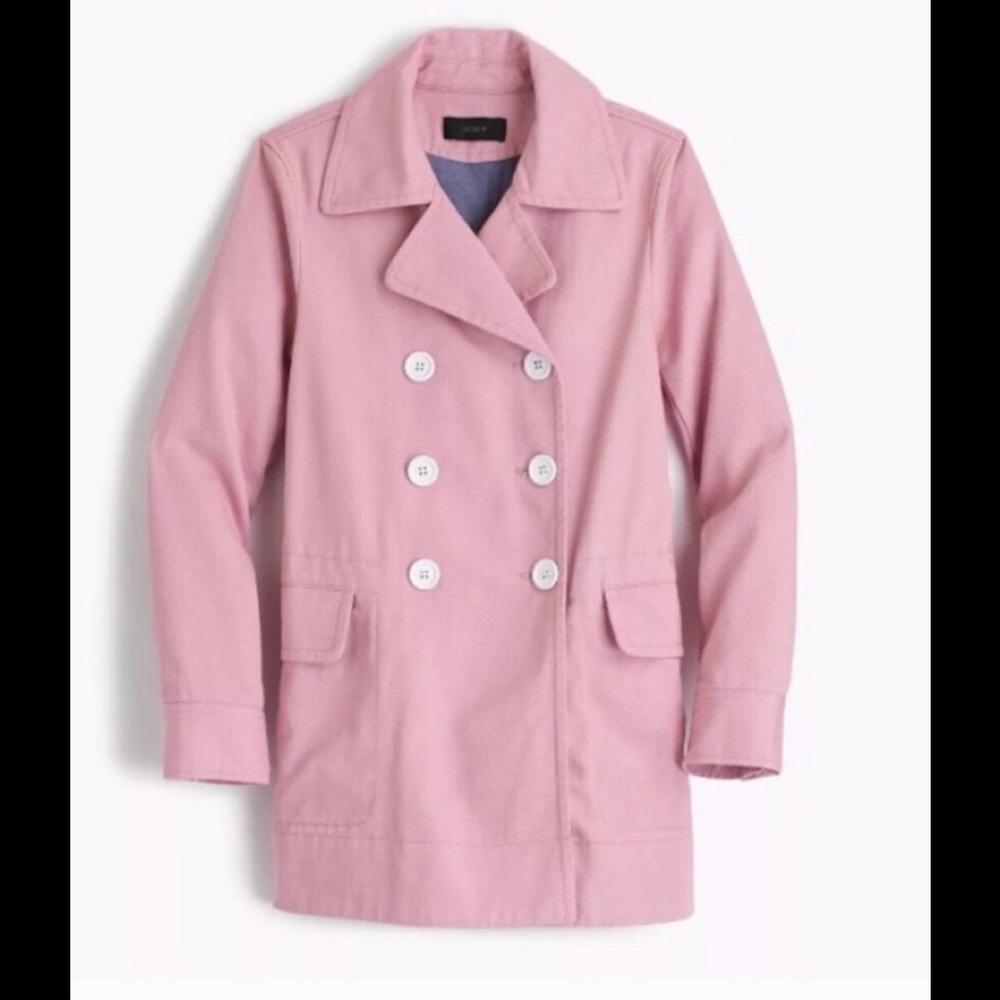 J Crew Lightweight Trench Peacoat Preppy Cottagecore  size 2